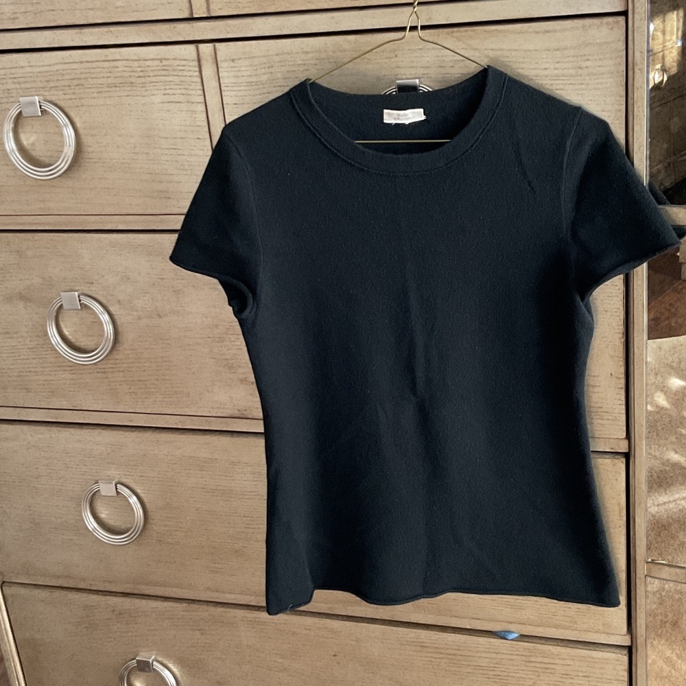 J. Crew Black cashmere Short Sleeve Tee